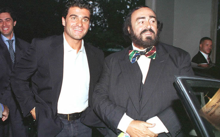 Alberto Tomba e Luciano Pavarotti